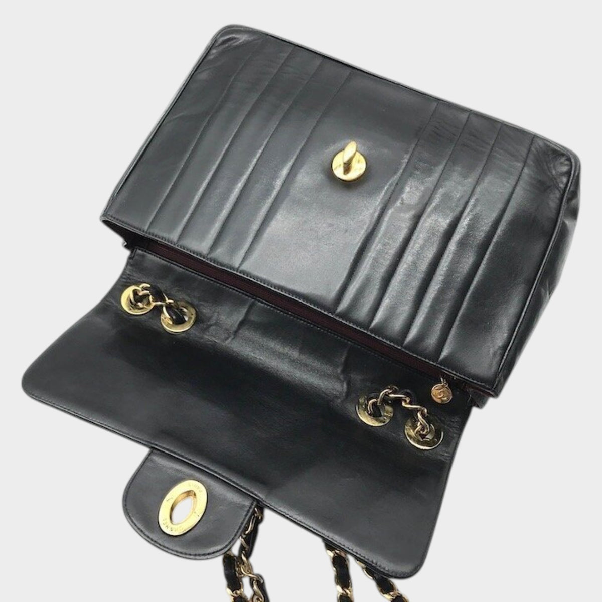 Excellent Condition CHANEL Coco Mark Mademoiselle Turnlock Leather Tasche
