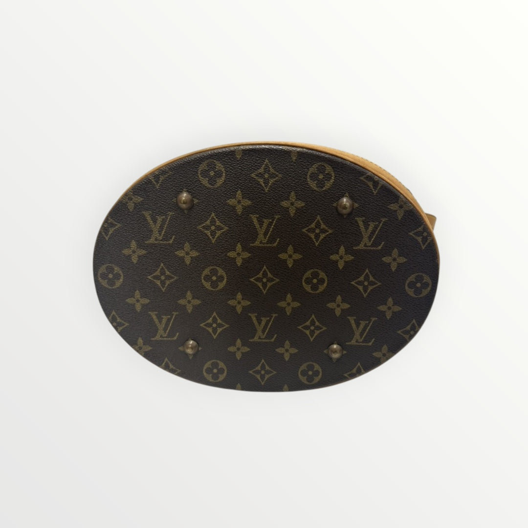 Louis Vuitton Bucket GM M42236 FL1001 Tote Bag PVC Coated Canvas Leather Monogram