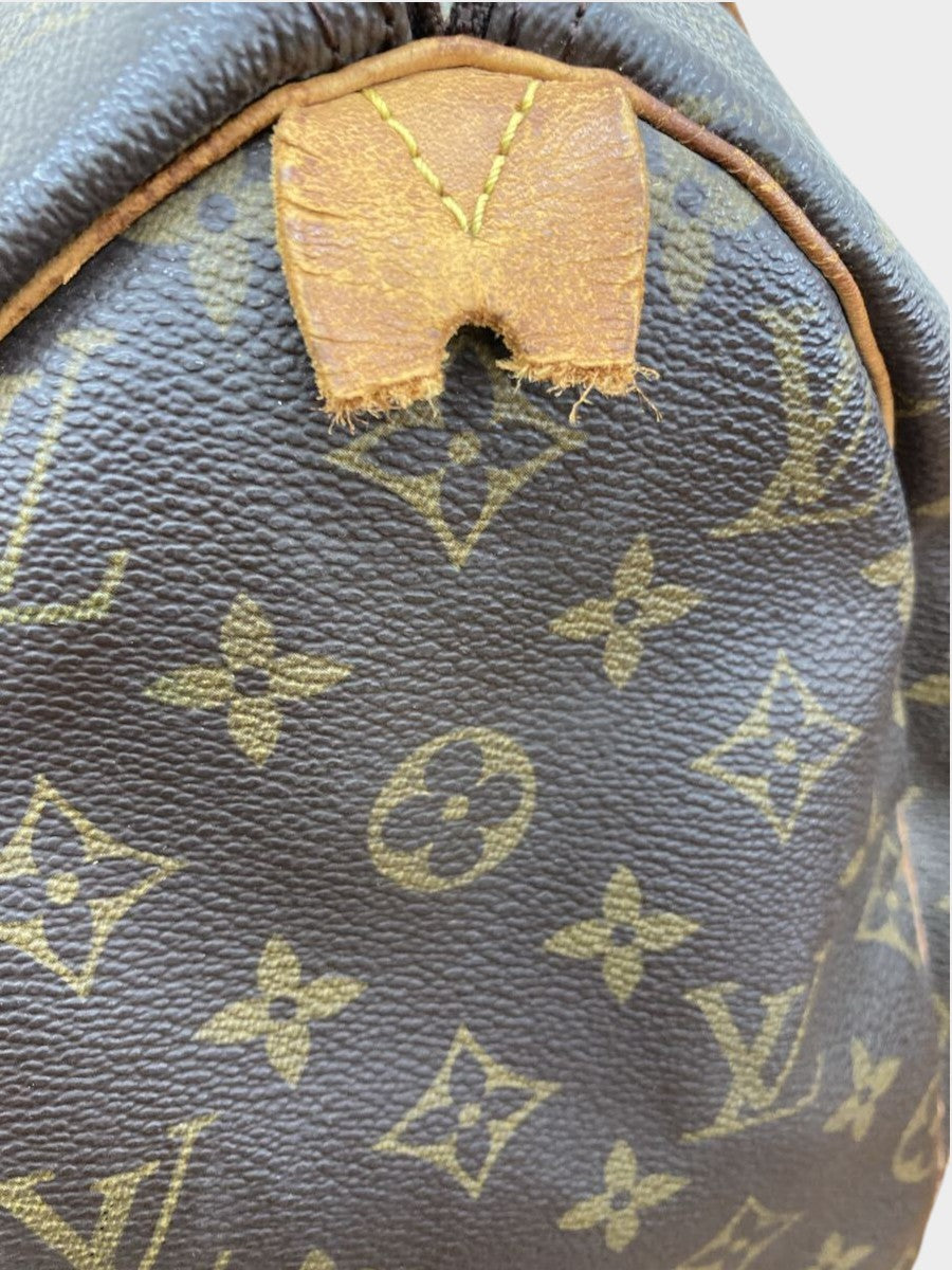 LOUIS VUITTON Monogram Handbag Speedy 30 SP0924 Padlock Brown Vintage