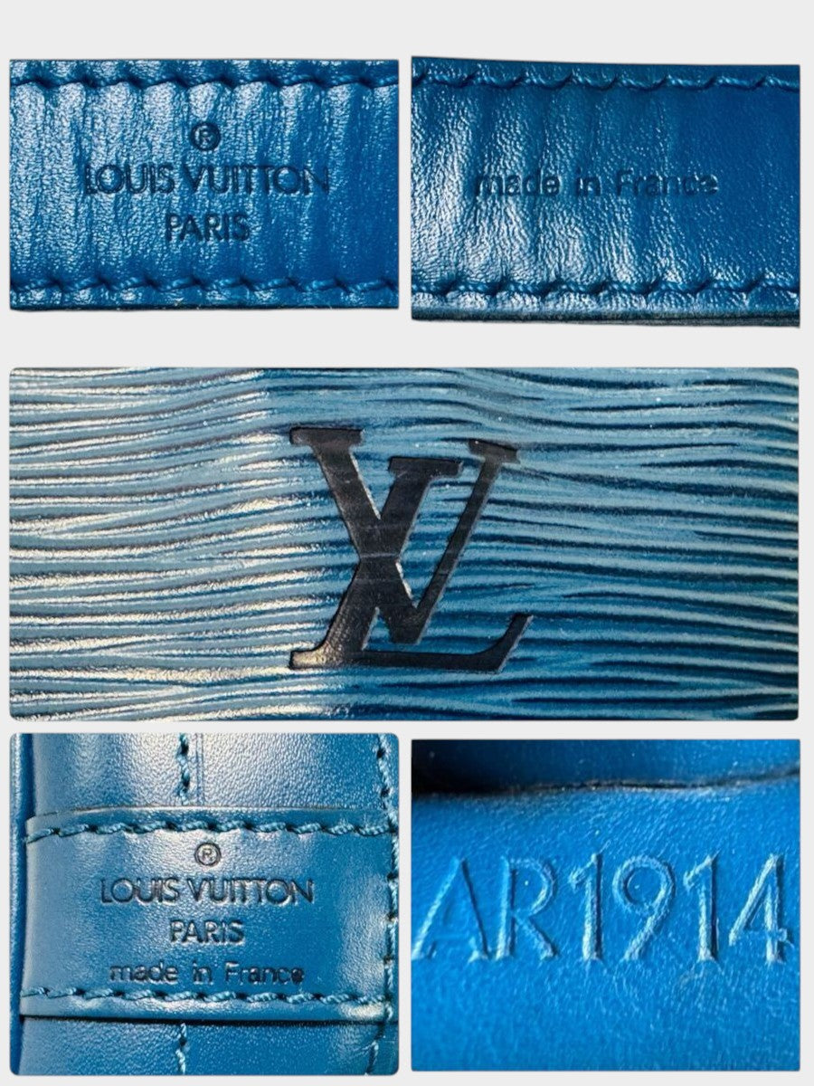 Excellent Condition】Louis Vuitton Epi Noe Shoulder Bag, Drawstring, Toledo Blue M44005 /623-5