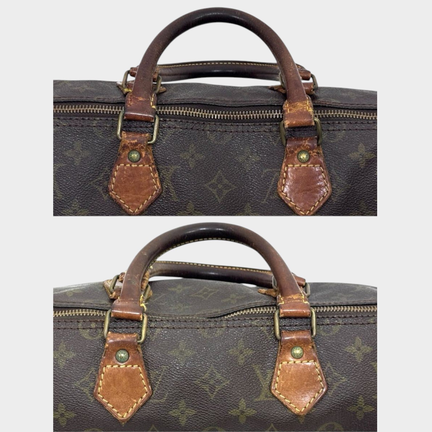 LOUIS VUITTON Monogram Speedy 35 Mini Boston Handbag M41524 (No Zipper Charm) Vintage