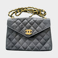 CHANEL Matelassé Silk Satin Rhinestone Coco Mark Shoulder Bag, Tasche