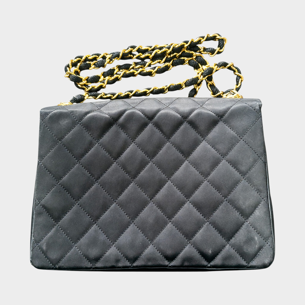 CHANEL Matelassé Silk Satin Rhinestone Coco Mark Shoulder Bag, Tasche