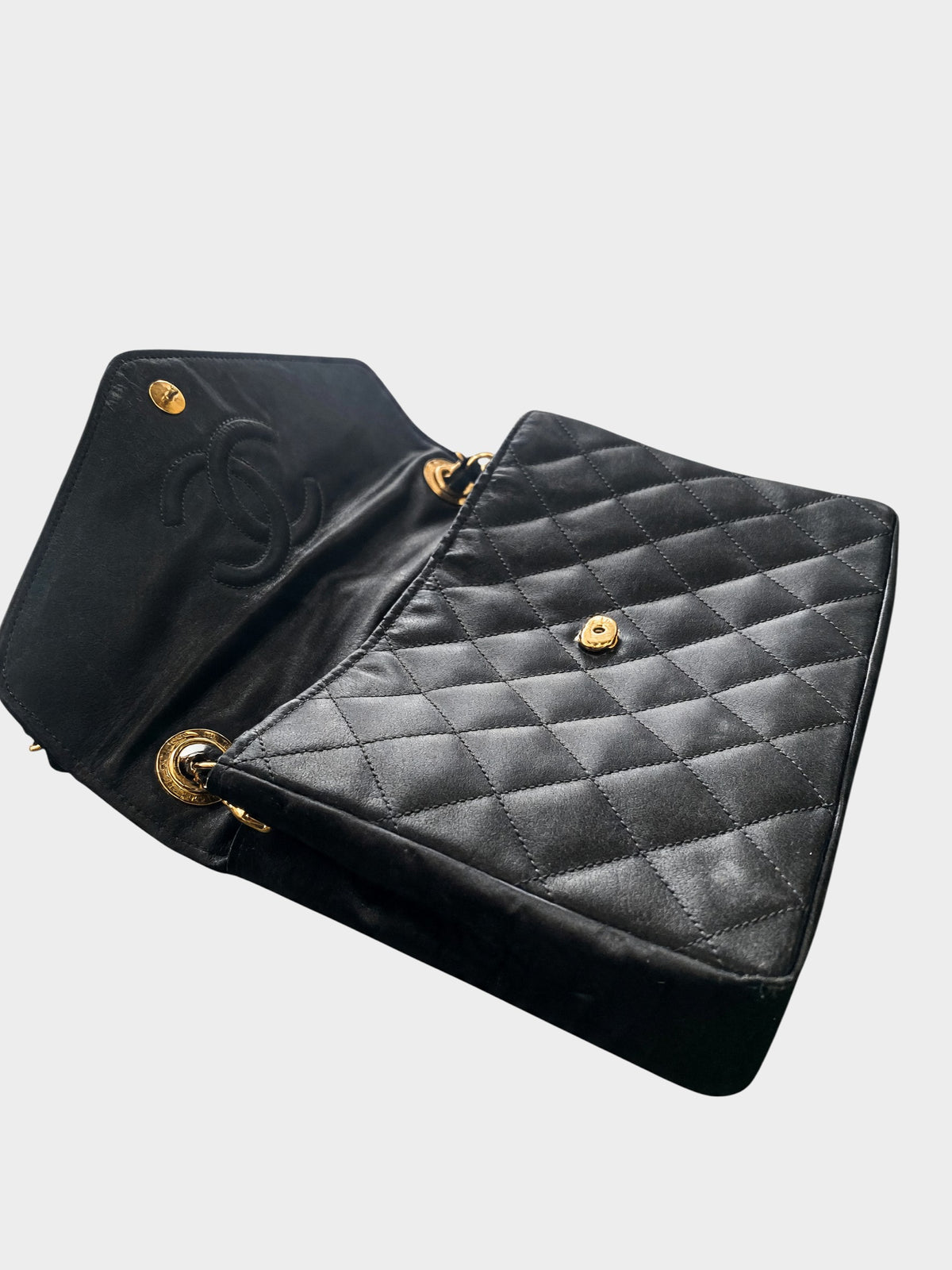 CHANEL Matelassé Silk Satin Rhinestone Coco Mark Shoulder Bag, Tasche