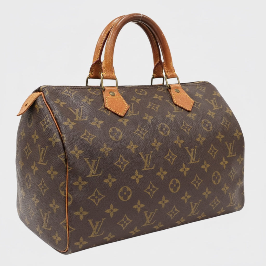 Louis Vuitton Speedy 30 Handbag M41526 Monogram Canvas x Leather Brown