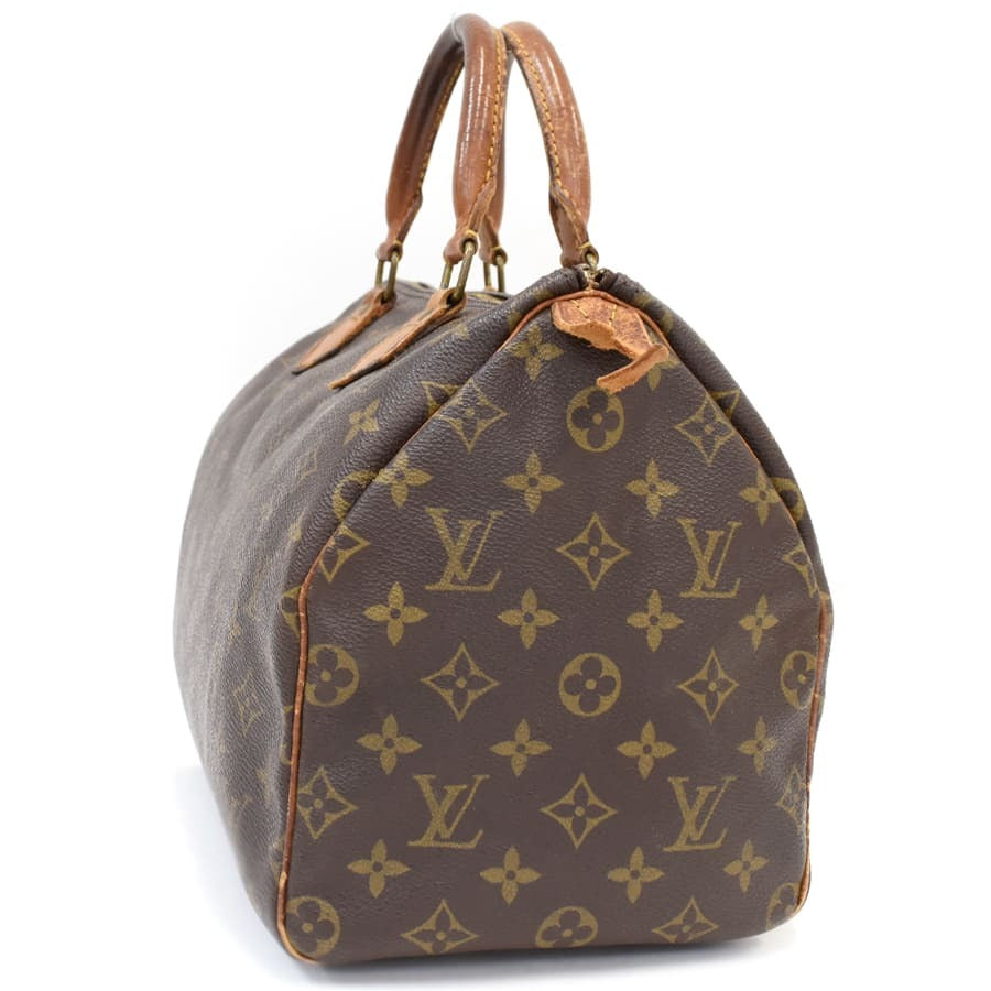 Louis Vuitton Speedy 30 Handbag M41526 Monogram Canvas x Leather Brown