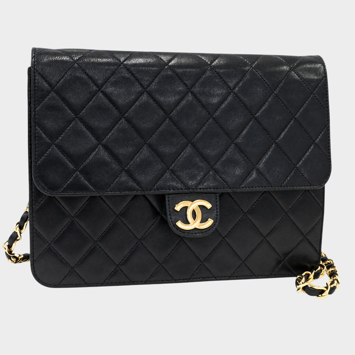 Excellent Condition CHANEL Chain Shoulder Bag Matelassé Single Flap Tasche