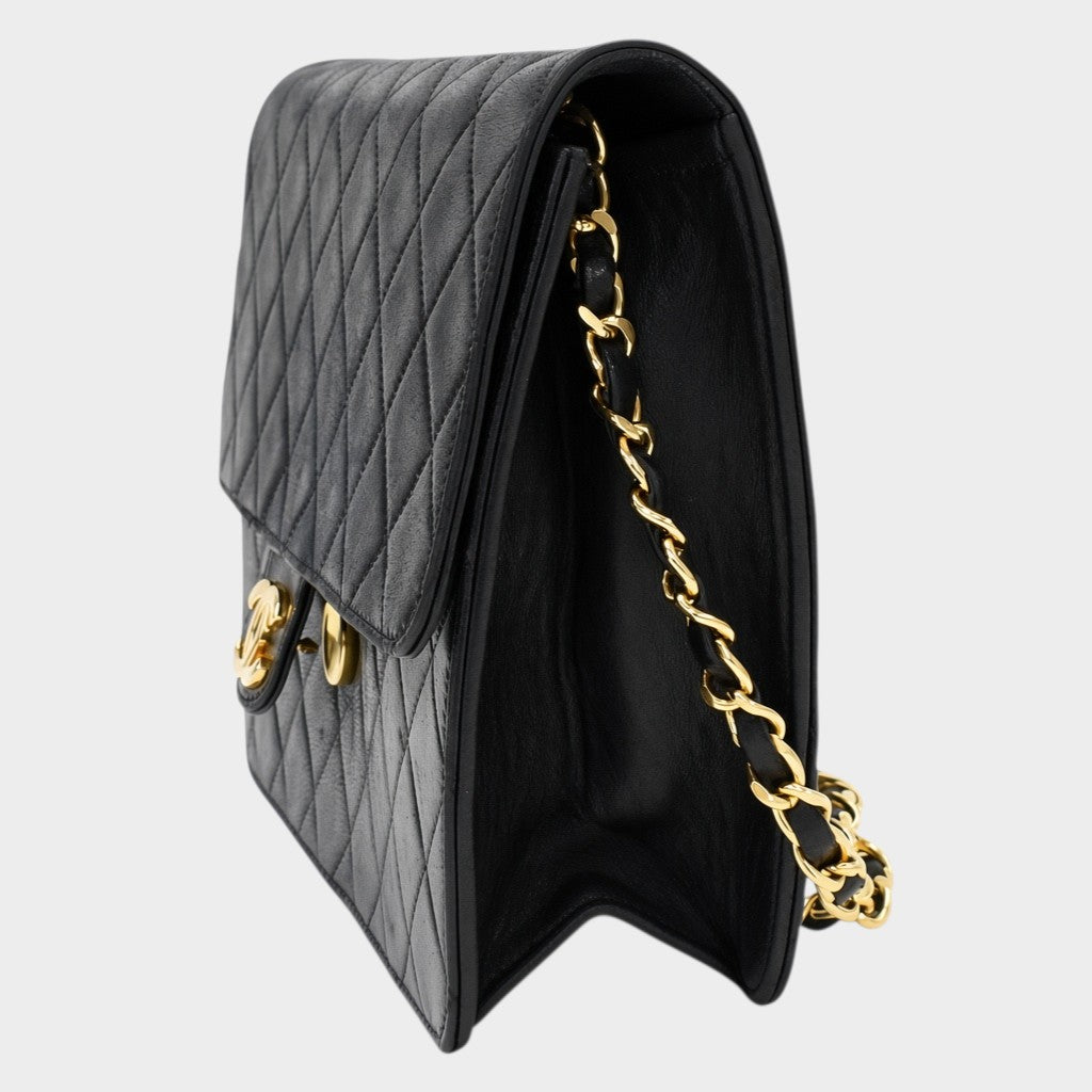 Excellent Condition CHANEL Chain Shoulder Bag Matelassé Single Flap Tasche