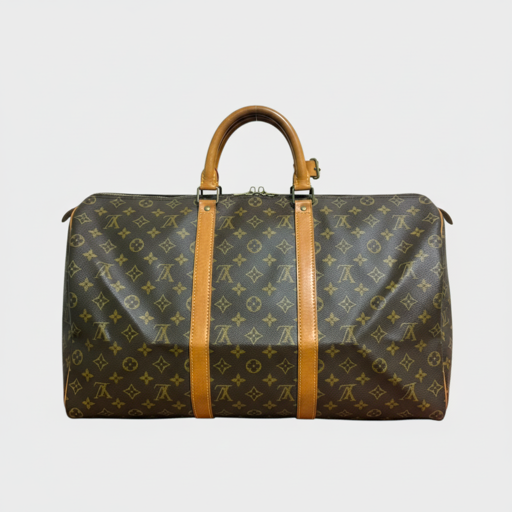 Louis Vuitton Monogram Keepall 50 Boston Bag, aftermarket leather repair, Tasche