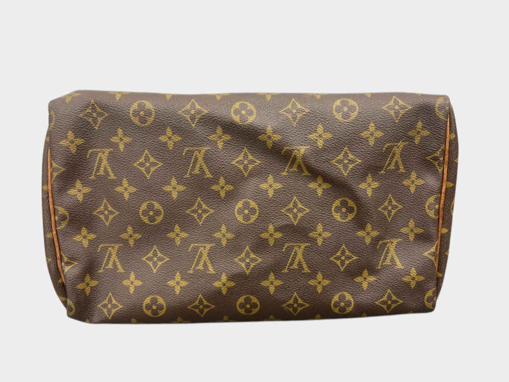 Interior leather lining replaced/slightly flawed】Louis Vuitton Monogram Speedy 30 M41526 Brown Handbag